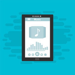 media player application app template with flat vector