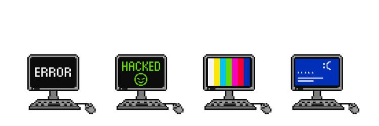 pixel computers with error set vector image