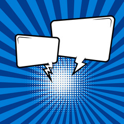 sunburst background with empty speech bubbles vector image