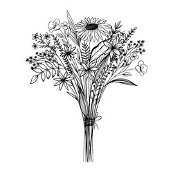 Wildflower Bouquet - Delicate Blooms vector image