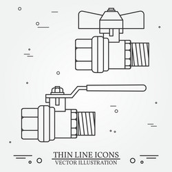 Ball valve icons thin line for web and mobile mode vector