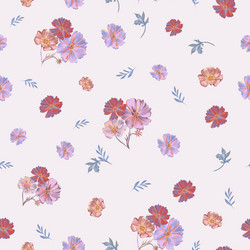 Beautiful seamless pattern with colorful flowers vector