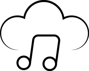 Cloud music simple icon vector