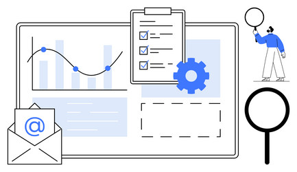 data visualization with analytics checklist vector image