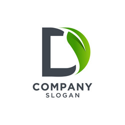 Letter v leaf nature eco green logo template Vector Image