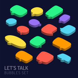 set of 3d isometric speech bubbles icon vector