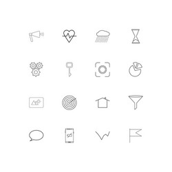 web linear thin icons set outlined simple vector image