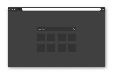blank web browser window with toolbar and search vector image