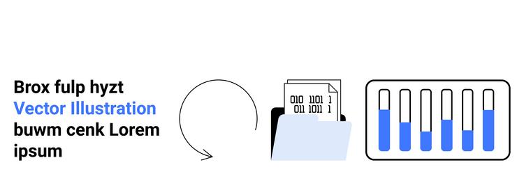 data processing and analysis concept with file vector image