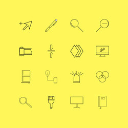 design elements linear icon set simple outline vector image