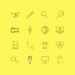 Design elements linear icon set simple outline vector