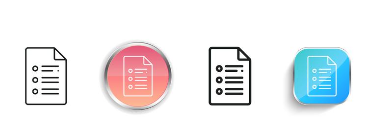 file icon thin linear regular and button style vector image