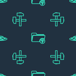 Set line unknown directory two crossed hammers vector