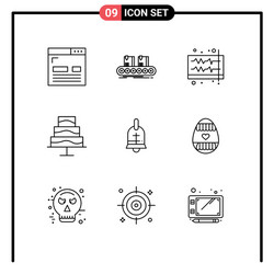 Universal icon symbols group 9 modern outlines vector