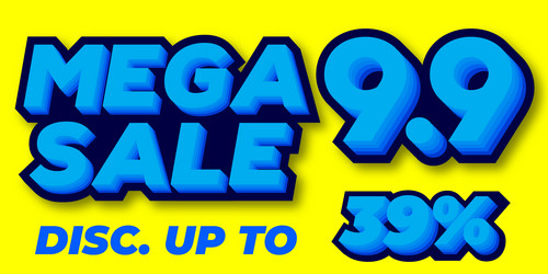 39 percent mega sale 99 celebration discount 3d vector