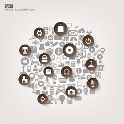 flat abstract background with web icons interface vector image