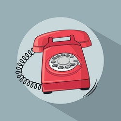 red phone pop art comic design vector