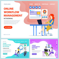 Websites for team interaction activity online vector