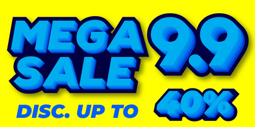 40 percent mega sale 99 celebration discount 3d vector