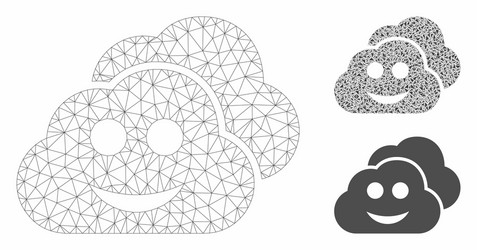 smile clouds mesh 2d model and triangle vector image