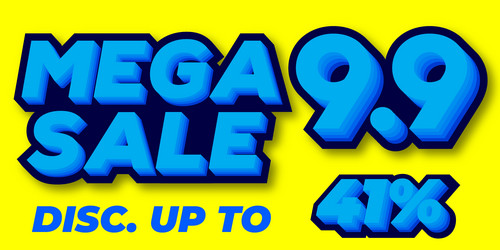 41 percent mega sale 99 celebration discount 3d vector