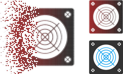 Destructed pixel halftone mining asic device icon vector