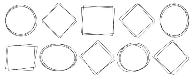 modern linear frames in a minimalistic style vector image