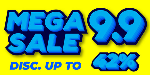 42 percent mega sale 99 celebration discount 3d vector