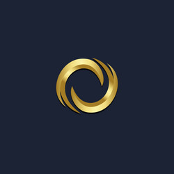 Round abstract wave gold logo Royalty Free Vector Image