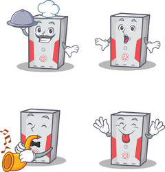 set of computer character with chef surprised vector image
