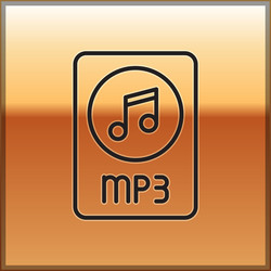 Black line mp3 file document download button vector