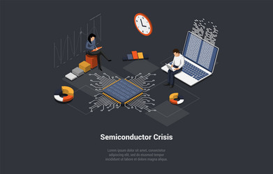 Concept of semiconductor crisis economy vector