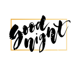 Good night lettering calligraphy text phrase vector