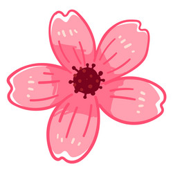 Pink Sakura Blossom in Bloom Vector Image