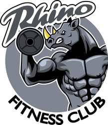 rhino fitness club Vector Image