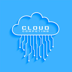 cloud computing concept with circuit diagram vector image