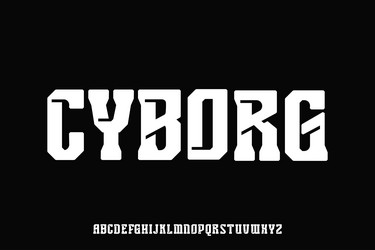 Futuristic Cyberpunk Alphabet Font vector