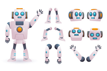 gradient robot character constructor vector
