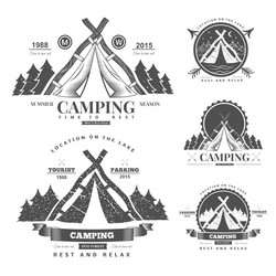 Retro Camping Logo Set Vector Image