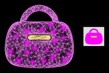 bright net mesh handbag with lightspots vector image