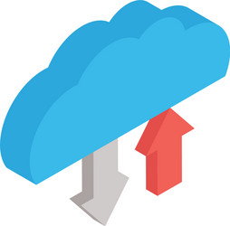 Cloud computing with arrows up and down vector