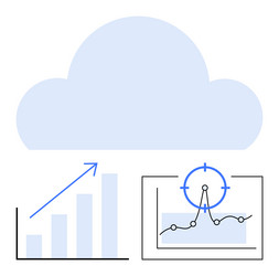 data analysis and growth visualization in cloud vector image
