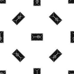 mail envelope with a stamp pattern seamless black vector image