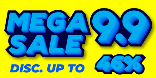 46 percent mega sale 99 celebration discount 3d vector