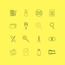Design elements linear icon set simple outline vector