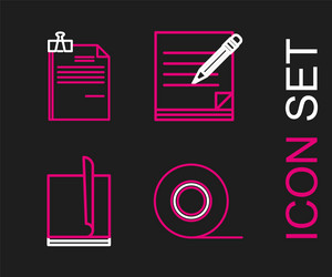 set line scotch file document blank notebook vector image