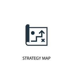 strategy map icon simple element vector image