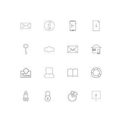 Web linear thin icons set outlined simple vector