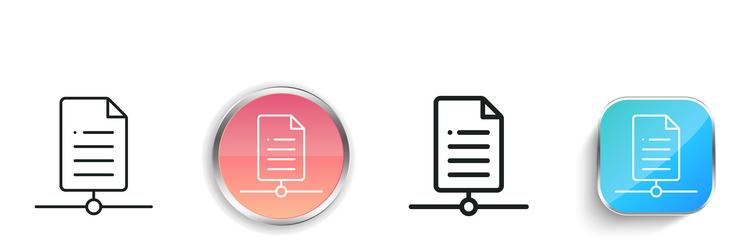 file icon thin linear regular and button style vector image