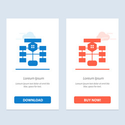 flowchart flow chart data database blue and red vector image